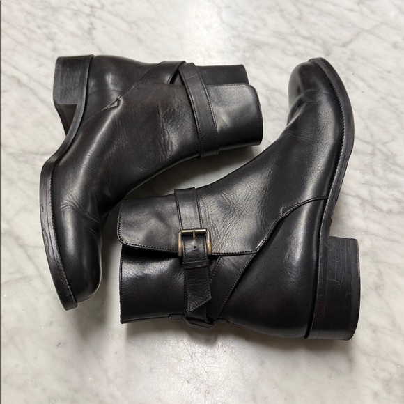Men\'s Brooks Brothers Black Ankle Strap Buckle Leather Dress Boot Size 9 main image 3
